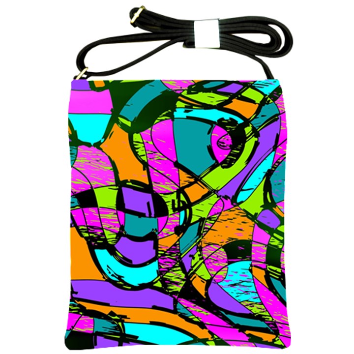 Abstract Art Squiggly Loops Multicolored Shoulder Sling Bags