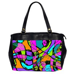 Abstract Art Squiggly Loops Multicolored Office Handbags (2 Sides)  by EDDArt