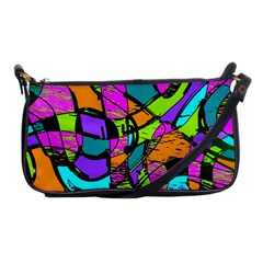 Abstract Art Squiggly Loops Multicolored Shoulder Clutch Bags by EDDArt