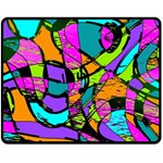 Abstract Art Squiggly Loops Multicolored Fleece Blanket (Medium)  60 x50  Blanket Front