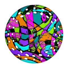 Abstract Art Squiggly Loops Multicolored Ornament (round Filigree) by EDDArt