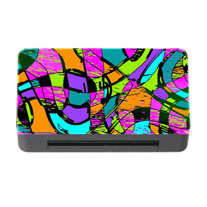 Abstract Art Squiggly Loops Multicolored Memory Card Reader with CF