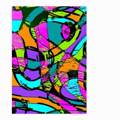 Abstract Art Squiggly Loops Multicolored Small Garden Flag (two Sides) by EDDArt