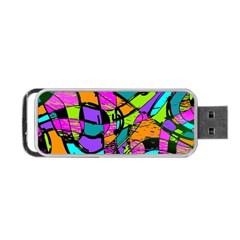 Abstract Art Squiggly Loops Multicolored Portable Usb Flash (one Side) by EDDArt