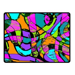 Abstract Art Squiggly Loops Multicolored Double Sided Fleece Blanket (small)  by EDDArt