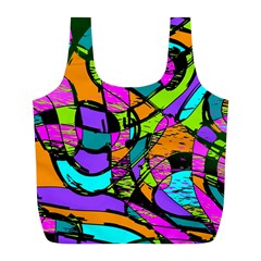 Abstract Art Squiggly Loops Multicolored Full Print Recycle Bags (l)  by EDDArt