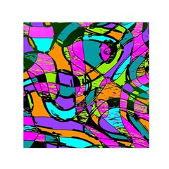 Abstract Art Squiggly Loops Multicolored Small Satin Scarf (square) by EDDArt