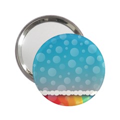 Rainbow Background Border Colorful 2 25  Handbag Mirrors by Amaryn4rt