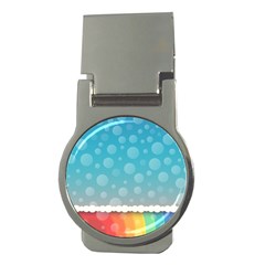 Rainbow Background Border Colorful Money Clips (round)  by Amaryn4rt