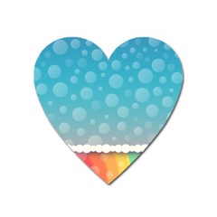 Rainbow Background Border Colorful Heart Magnet by Amaryn4rt