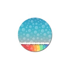 Rainbow Background Border Colorful Golf Ball Marker by Amaryn4rt