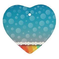 Rainbow Background Border Colorful Heart Ornament (two Sides)