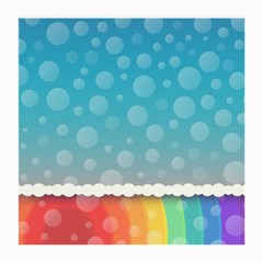 Rainbow Background Border Colorful Medium Glasses Cloth (2-side) by Amaryn4rt