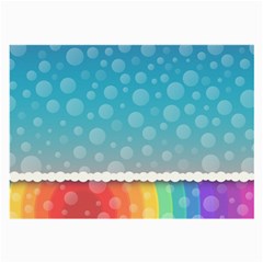 Rainbow Background Border Colorful Large Glasses Cloth (2-side) by Amaryn4rt