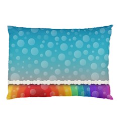 Rainbow Background Border Colorful Pillow Case by Amaryn4rt