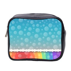 Rainbow Background Border Colorful Mini Toiletries Bag 2-side by Amaryn4rt