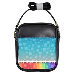 Rainbow Background Border Colorful Girls Sling Bags