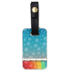 Rainbow Background Border Colorful Luggage Tags (one Side)  by Amaryn4rt