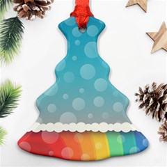 Rainbow Background Border Colorful Christmas Tree Ornament (two Sides) by Amaryn4rt