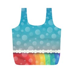 Rainbow Background Border Colorful Full Print Recycle Bags (m)  by Amaryn4rt