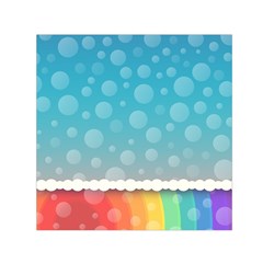 Rainbow Background Border Colorful Small Satin Scarf (square) by Amaryn4rt