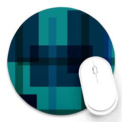 Boxes Abstractly Round Mousepads by Amaryn4rt