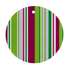 Beautiful Multi Colored Bright Stripes Pattern Wallpaper Background Ornament (round) by Amaryn4rt