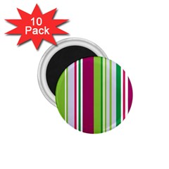 Beautiful Multi Colored Bright Stripes Pattern Wallpaper Background 1.75  Magnets (10 pack) 