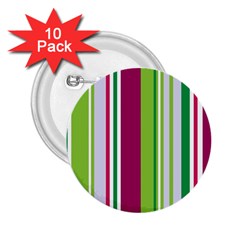 Beautiful Multi Colored Bright Stripes Pattern Wallpaper Background 2.25  Buttons (10 pack) 