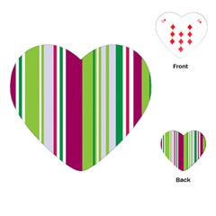 Beautiful Multi Colored Bright Stripes Pattern Wallpaper Background Playing Cards (Heart) 