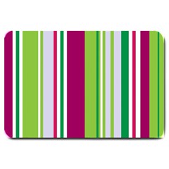 Beautiful Multi Colored Bright Stripes Pattern Wallpaper Background Large Doormat  by Amaryn4rt