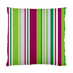 Beautiful Multi Colored Bright Stripes Pattern Wallpaper Background Standard Cushion Case (two Sides) by Amaryn4rt