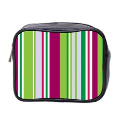 Beautiful Multi Colored Bright Stripes Pattern Wallpaper Background Mini Toiletries Bag 2-side by Amaryn4rt