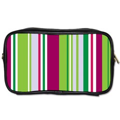 Beautiful Multi Colored Bright Stripes Pattern Wallpaper Background Toiletries Bags