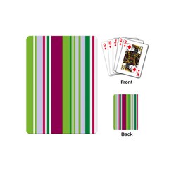 Beautiful Multi Colored Bright Stripes Pattern Wallpaper Background Playing Cards (mini)  by Amaryn4rt