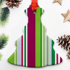 Beautiful Multi Colored Bright Stripes Pattern Wallpaper Background Christmas Tree Ornament (Two Sides)