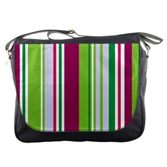 Beautiful Multi Colored Bright Stripes Pattern Wallpaper Background Messenger Bags