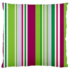 Beautiful Multi Colored Bright Stripes Pattern Wallpaper Background Large Cushion Case (one Side) by Amaryn4rt