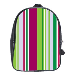 Beautiful Multi Colored Bright Stripes Pattern Wallpaper Background School Bags (XL) 