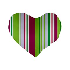 Beautiful Multi Colored Bright Stripes Pattern Wallpaper Background Standard 16  Premium Heart Shape Cushions by Amaryn4rt