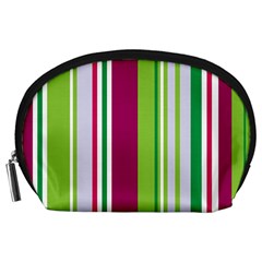 Beautiful Multi Colored Bright Stripes Pattern Wallpaper Background Accessory Pouches (large)  by Amaryn4rt