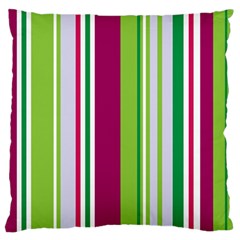 Beautiful Multi Colored Bright Stripes Pattern Wallpaper Background Large Flano Cushion Case (One Side)