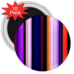 Fun Striped Background Design Pattern 3  Magnets (10 Pack)  by Amaryn4rt