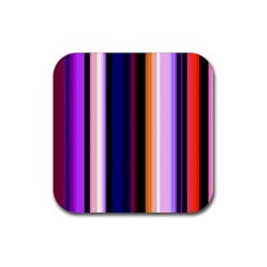 Fun Striped Background Design Pattern Rubber Coaster (square)  by Amaryn4rt