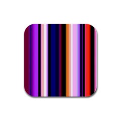 Fun Striped Background Design Pattern Rubber Square Coaster (4 Pack)  by Amaryn4rt