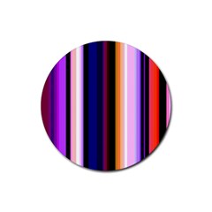 Fun Striped Background Design Pattern Rubber Coaster (round)  by Amaryn4rt