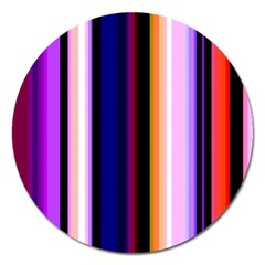 Fun Striped Background Design Pattern Magnet 5  (round) by Amaryn4rt