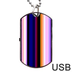 Fun Striped Background Design Pattern Dog Tag Usb Flash (one Side) by Amaryn4rt