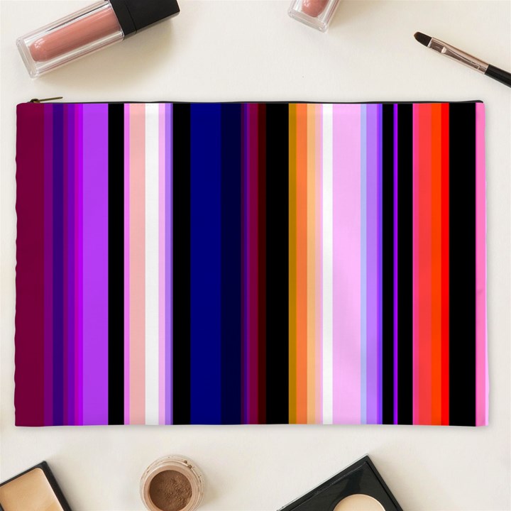 Fun Striped Background Design Pattern Cosmetic Bag (XXL) 