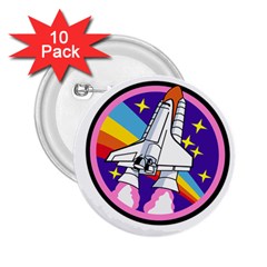 Badge Patch Pink Rainbow Rocket 2 25  Buttons (10 Pack)  by Amaryn4rt